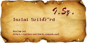 Iszlai Szilárd névjegykártya