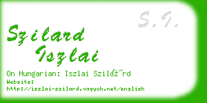 szilard iszlai business card